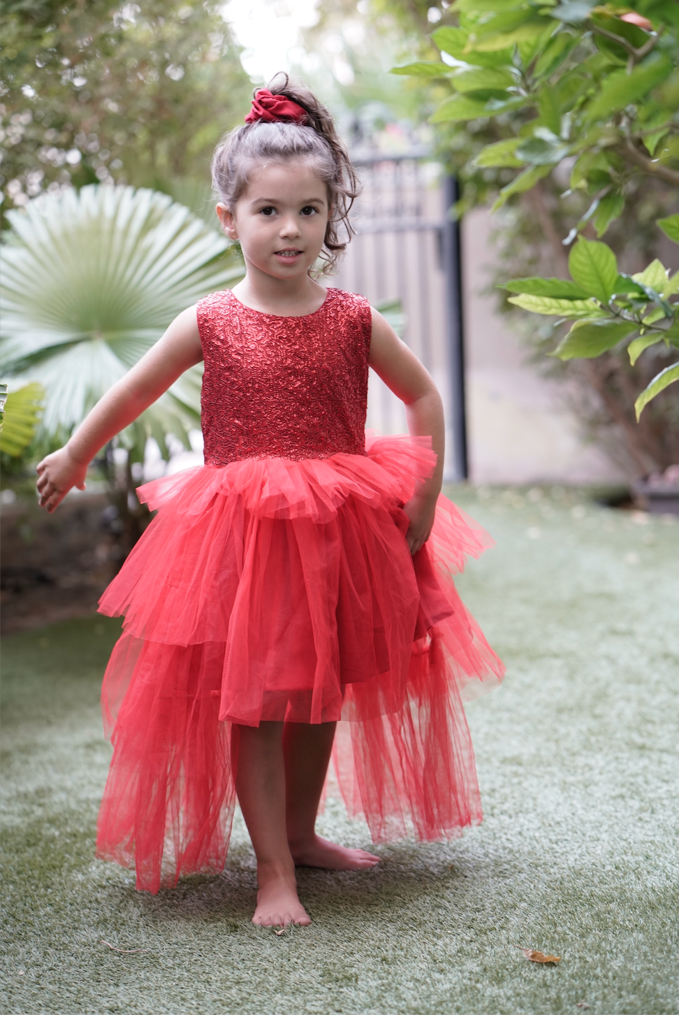 Red Ballerina Dress Layered with Tulle  ZipZapZoop