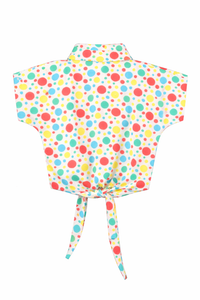 GIRLS BIG POLKA TOP TIE TOP SHIRT