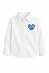 PREMIUN WHITE GIRLS SHIRT WITH HEART & LOVE