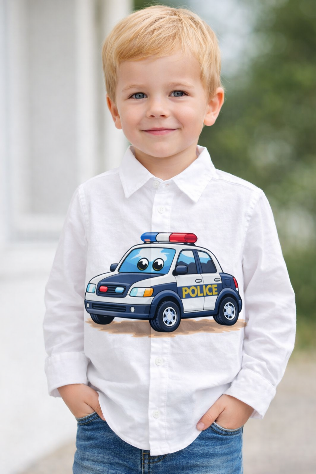 BOYS SUPER COOL POLICE CAR SHIRT
