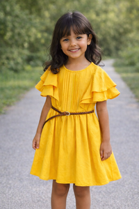 GIRLS PREMIUM YELLOW STYLISH DRESS