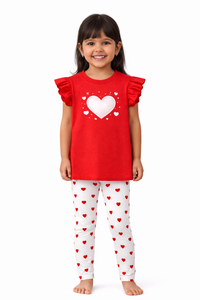 RED HEART T-SHIRT WITH WHITE HEARTS