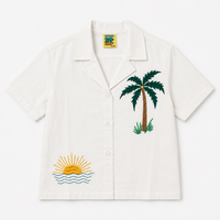 BOYS SEASIDE  SHIRT WITH PALM TREE AND SUN EMBROIDERY