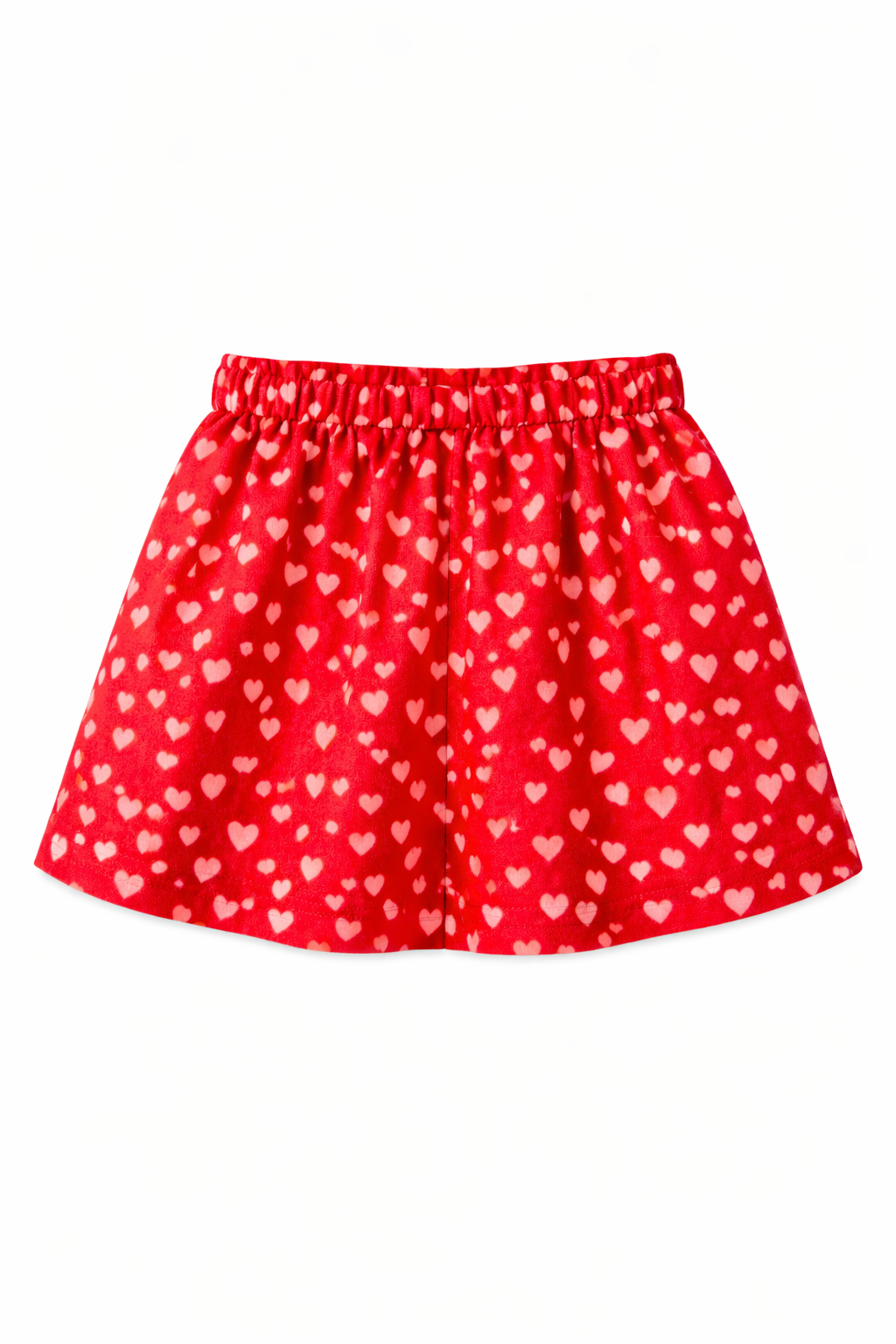 GIRLS PRETTY RED SKIRT WITH WHITE HEART