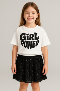 Black Sequinned Multi-layered Tulle Skirt