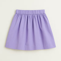 Lilac Flared Cotton Embellished Sequinned Flower Skirt