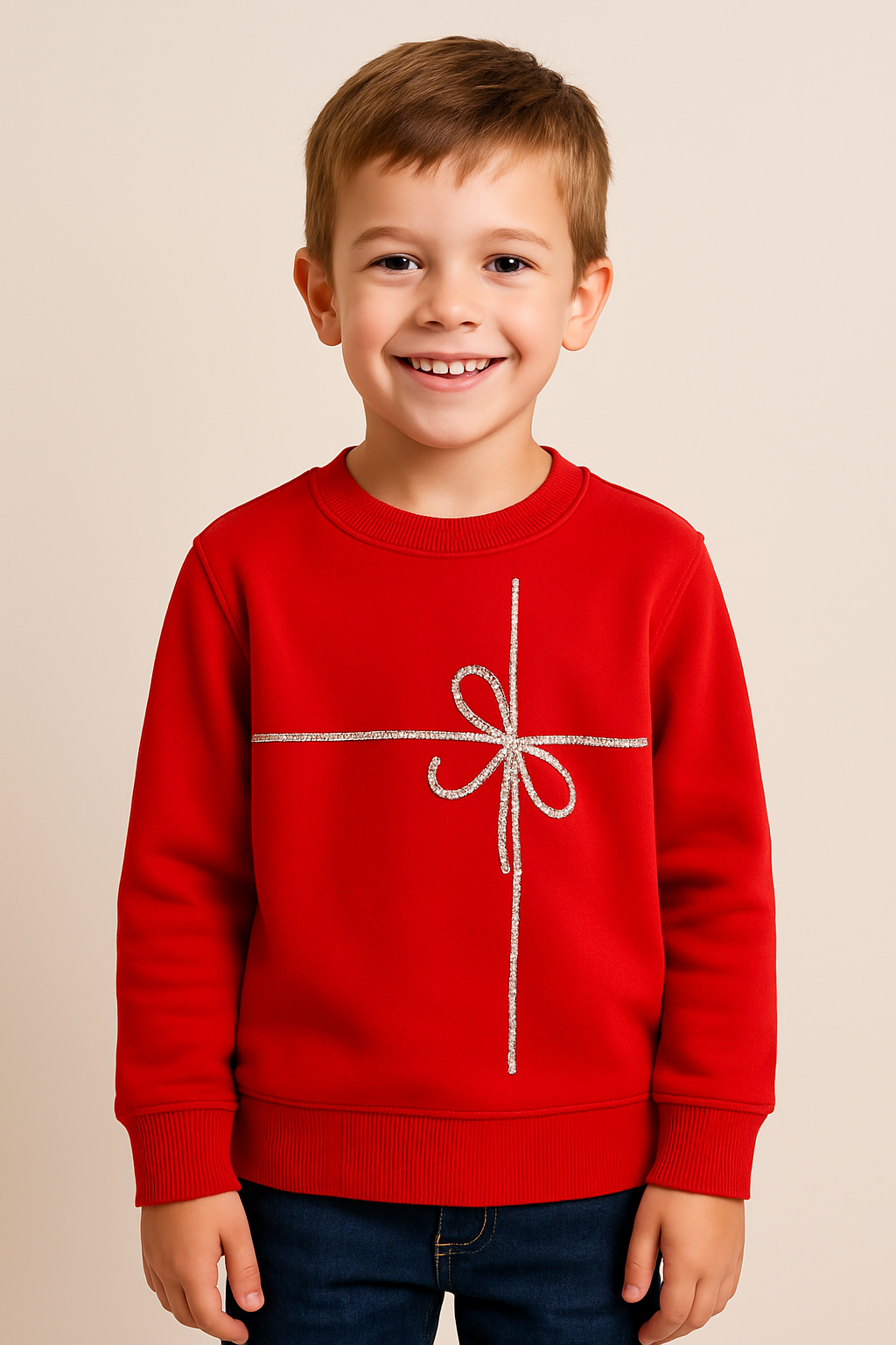 Limited Edition Hand Embroidery Gift Wrap Red Sweatshirt