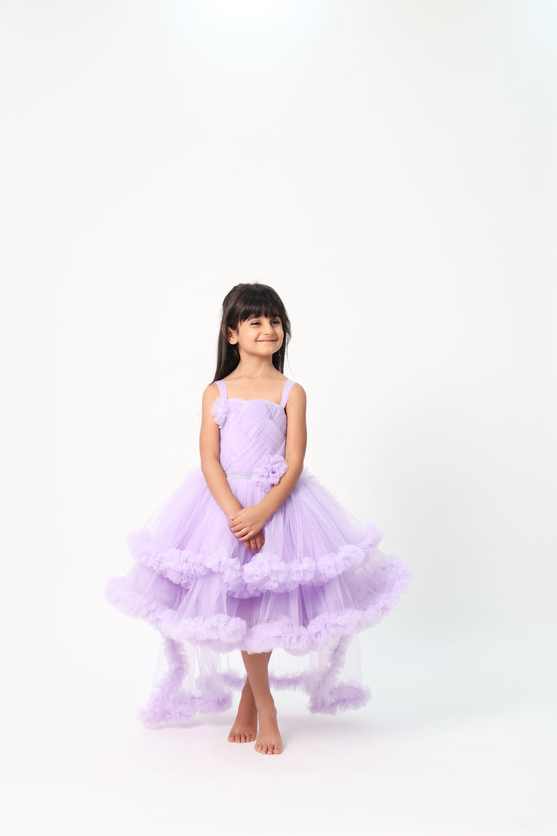 ZIP ZAP ZOOP Girls Dress Lilac Exaggerated Party Dress Layered Dress