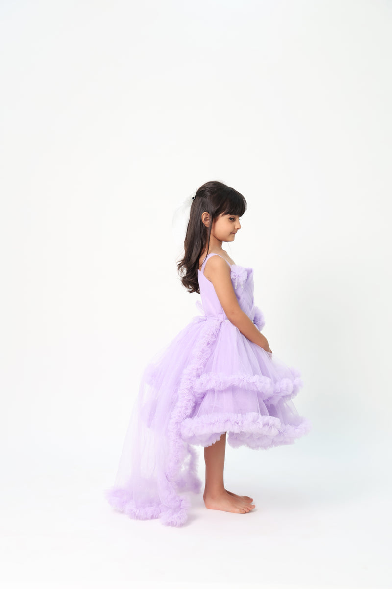 ZIP ZAP ZOOP Girls Dress Lilac Exaggerated Party Dress Layered Dress