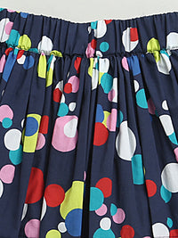 HOLI PICHKARI PRINT T-SHIRT WITH BLUE SKIRT FOR GIRLS