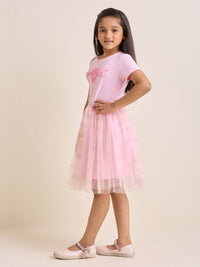 ZIP ZAP ZOOP Girls Dress Pink "Grateful" Pearl Embroidery Half Sleeve Dress