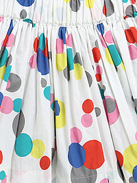 HOLI PRINT T-SHIRT WITH BUBBLE PRINT WHITE SKIRT CO-ORD SET FOR GIRLS