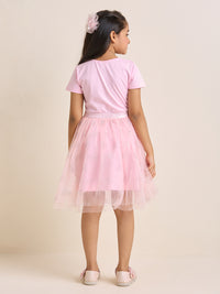 ZIP ZAP ZOOP Girls Dress Pink "Grateful" Pearl Embroidery Half Sleeve Dress