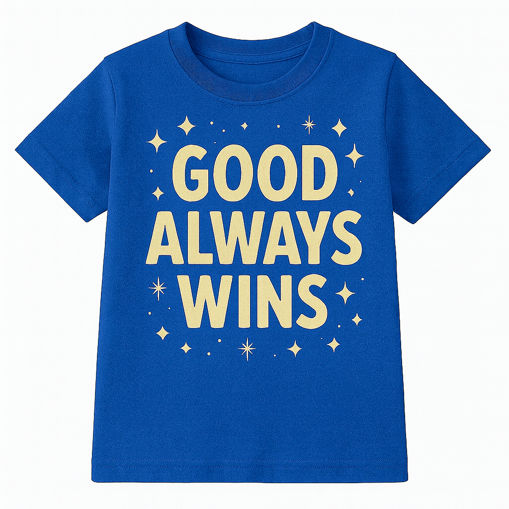 Kids Dusshera T-Shirt Good Always Wins  Blue