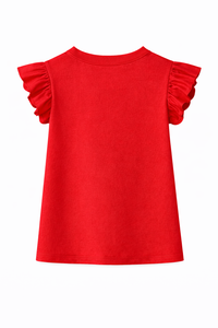 Girls Red Heart T-Shirt & White Heart Leggings Co-ord Set