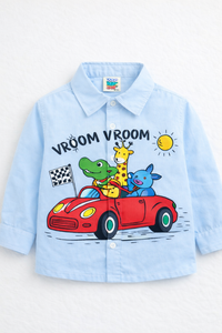 BOYS ANIMAL POPPING OUT IN CAR VROOM SHIRT