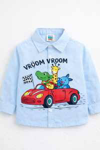 BOYS ANIMAL POPPING OUT IN CAR VROOM SHIRT