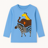 Boys Pack Of 2 Animal Shirt White And Light Blue