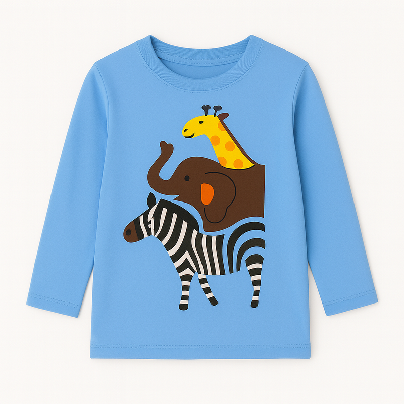 Boys Pack Of 2 Animal Shirt White And Light Blue