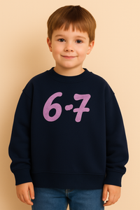 Navy Blue Sweatshirt With 6-7 GenZ Word