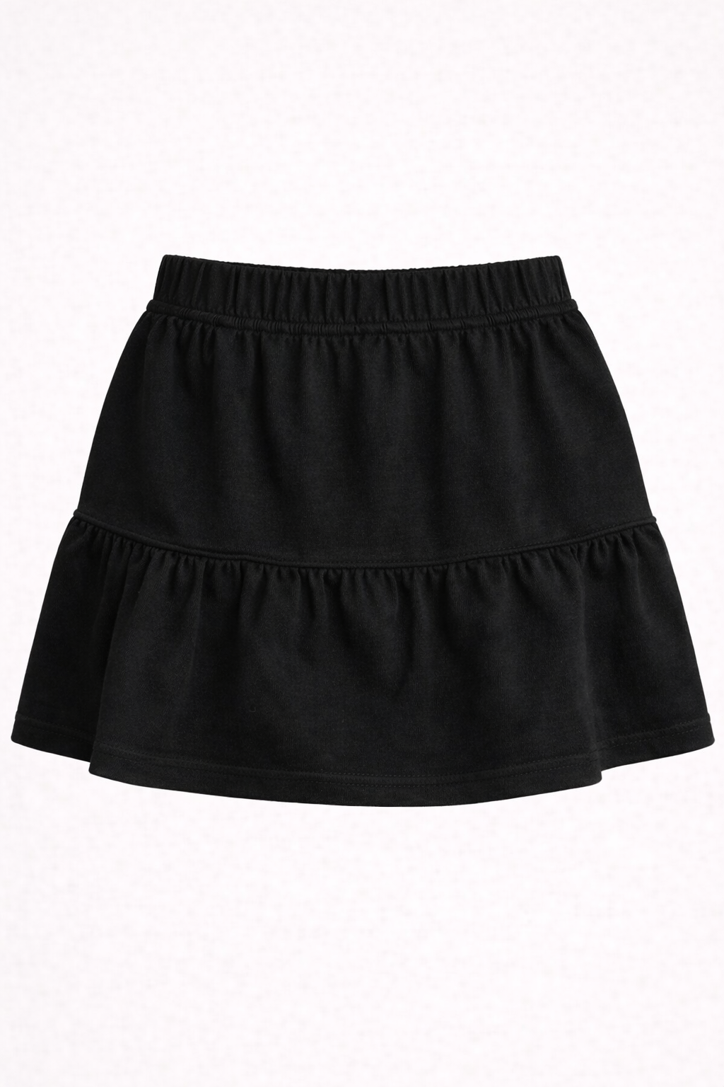 BLACK SKIRT WITH RED  HEART EMBROIDERY