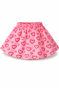GIRLS SELF LOVE T-SHIRT WITH PINK HEART SKIRT CO-ORD SET