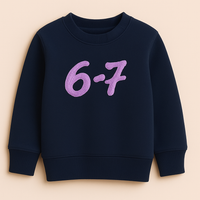 Navy Blue Sweatshirt With 6-7 GenZ Word