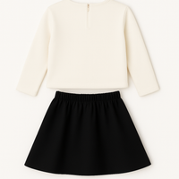 Girls  Elegant Big Flower Top & Skirt Co-Ord Set