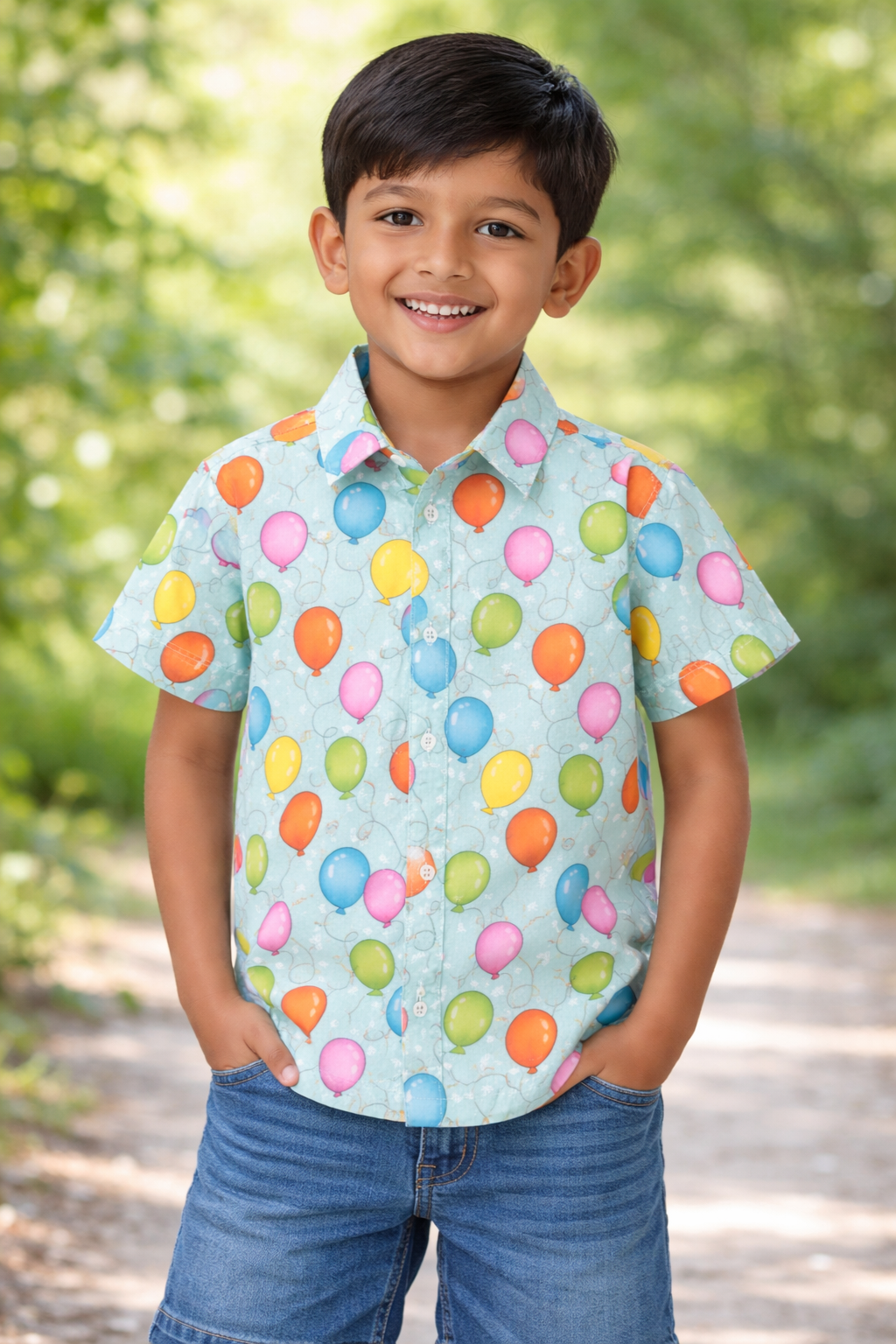 BOYS BALLOON PRINT SUMMER SPECIAL SHIRT