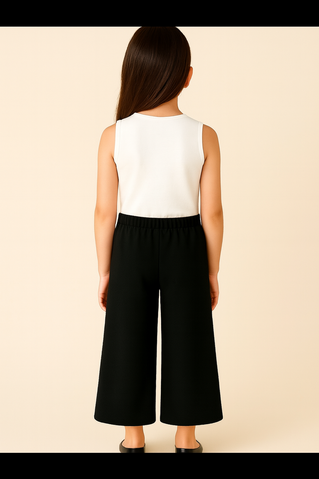 Girls Top & Pant Set With Big Accent Flower