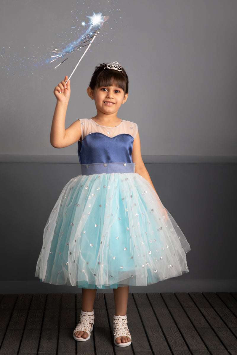 Blue Elsa Inspired Party Dress