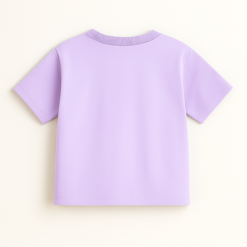Lilac Butterfly Applique Cotton T-Shirt
