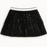 Black Sequinned Multi-layered Tulle Skirt