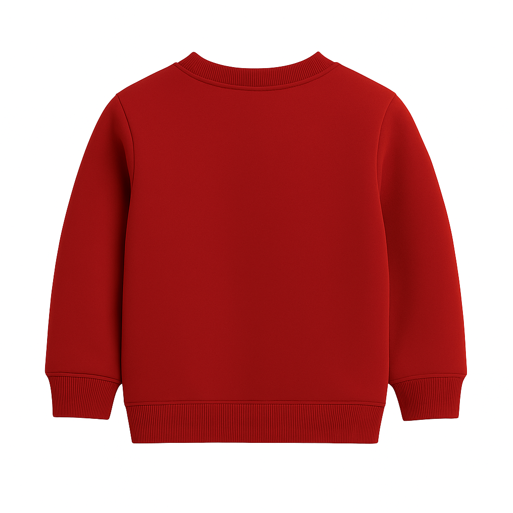 Cute Golden Sequin Red Cotton Knitted Sweatshirt