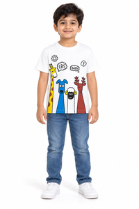 White Four Animal Print T-shirt