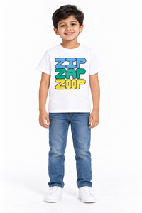 White Logo Print Half Sleeve T-shirt