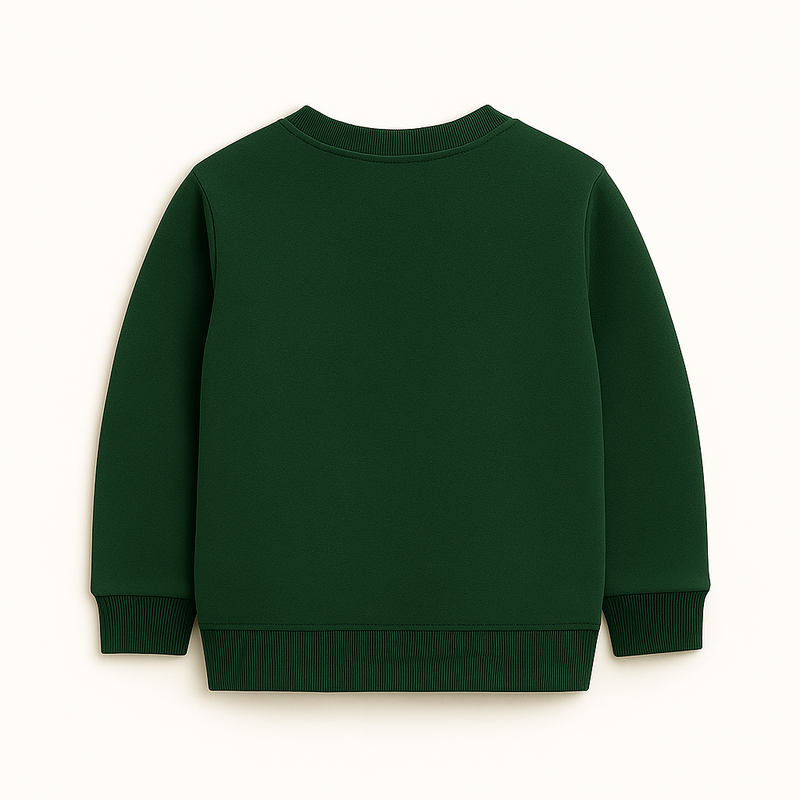 Green Christmas Candy Wreath Print Sweatshirt with Golden Embellished Skirt