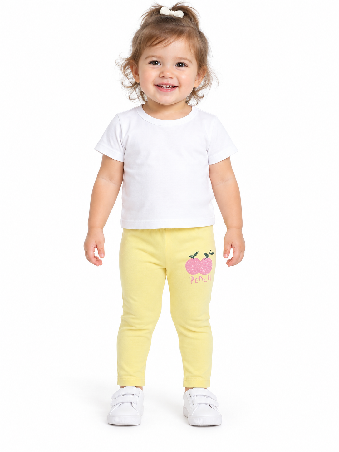 Yellow Peach Print Baby Girl Legging