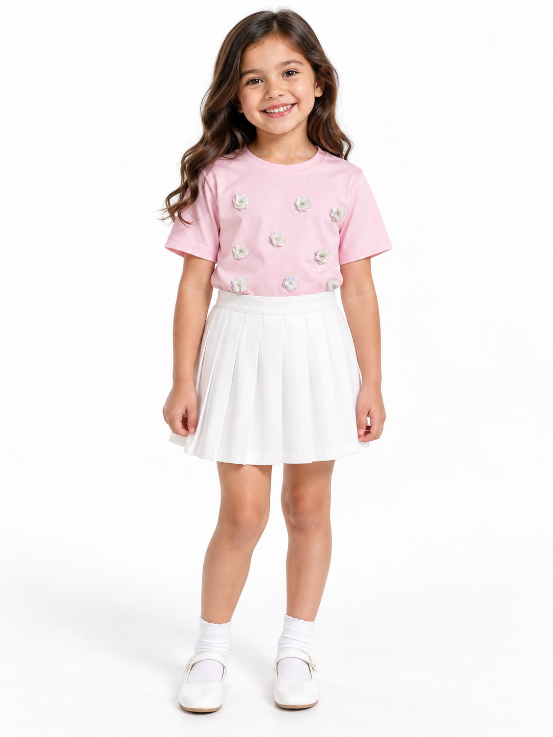 White Flared Cotton Skirt