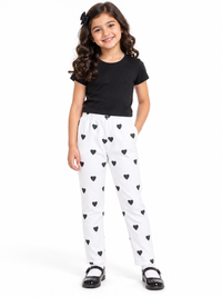 White Heart All Over Print Girl Legging