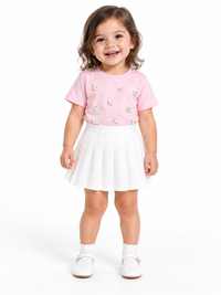White Flared Cotton Skirt
