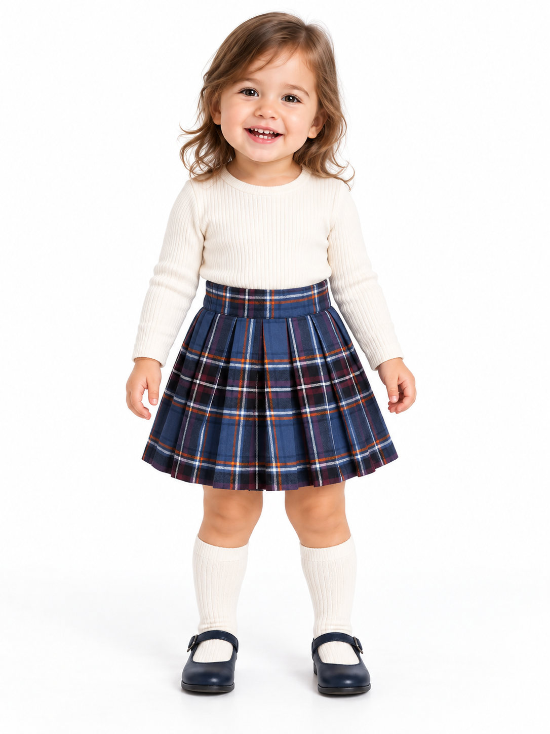 Blue Checks Cotton Skirt