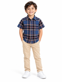 Blue Half Sleeve Checks Soft Cotton Shirt