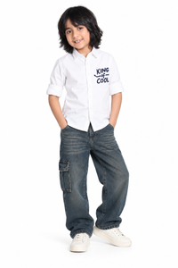 White King Of Cool Printed Full Sleeve Pure Cotton Shirt