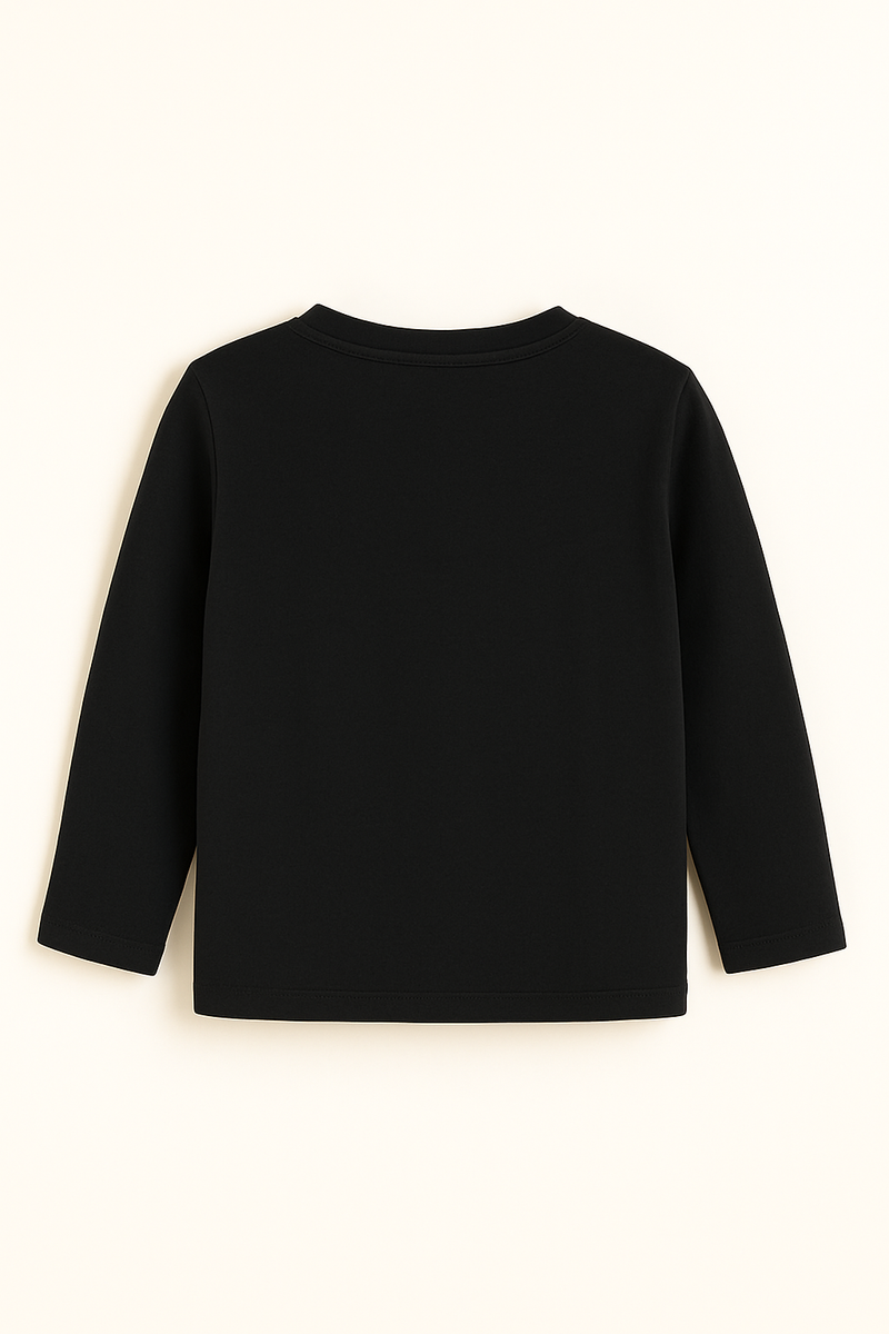 Boys 4 Animals Black Full Sleeves T-Shirt