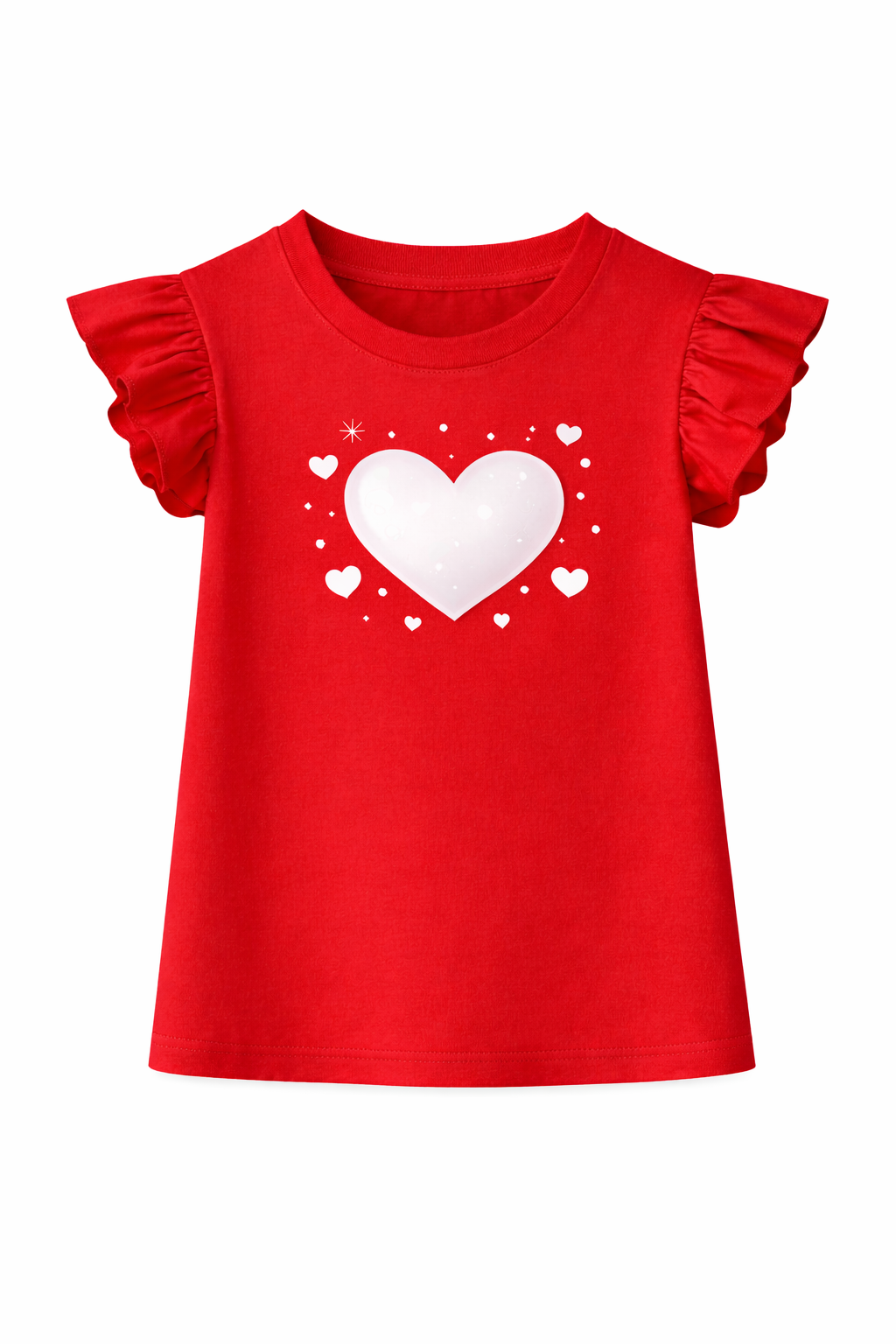 RED HEART T-SHIRT WITH WHITE HEARTS
