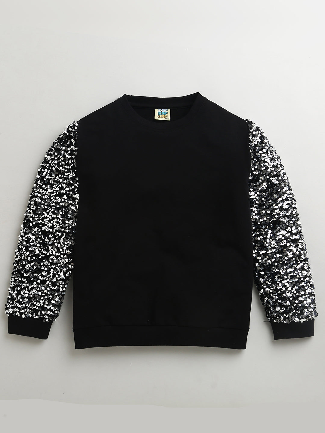 Black & Silver Festive Sweatshirt & Skirt Set