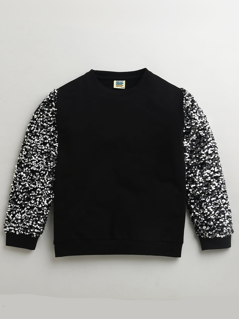 Black & Silver Festive Sweatshirt & Skirt Set