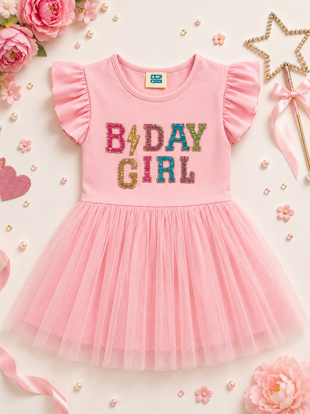 ULTIMATE BIRTHDAY GIRL DRESS WITH EXCLUSIBVE HAND EMBROIDERY