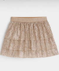 Golden Sequinned Multi-layered Tulle Skirt